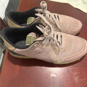 Valentino Men's Beige and Black Sneakers